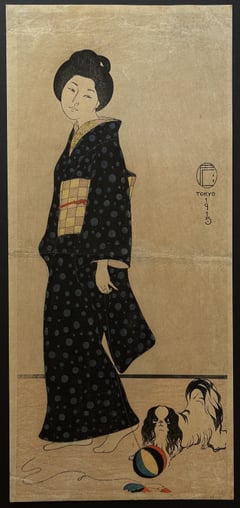 Woman with Pekingese