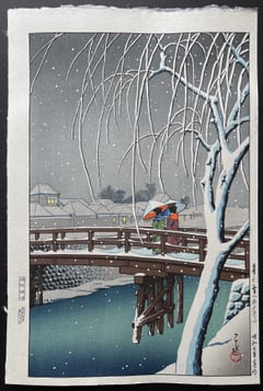 Evening Snow at Edo River
