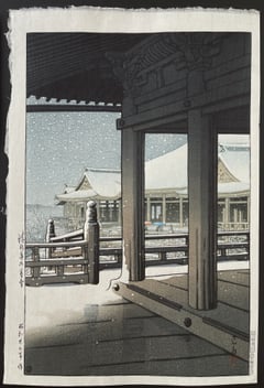 Evening Snowfall at Kiyomizu Temple