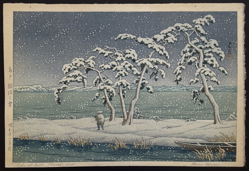 Snow at Hi Marsh, Mito (Lifetime) by Kawase Hasui