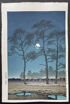 Winter Moon over Toyama Plain