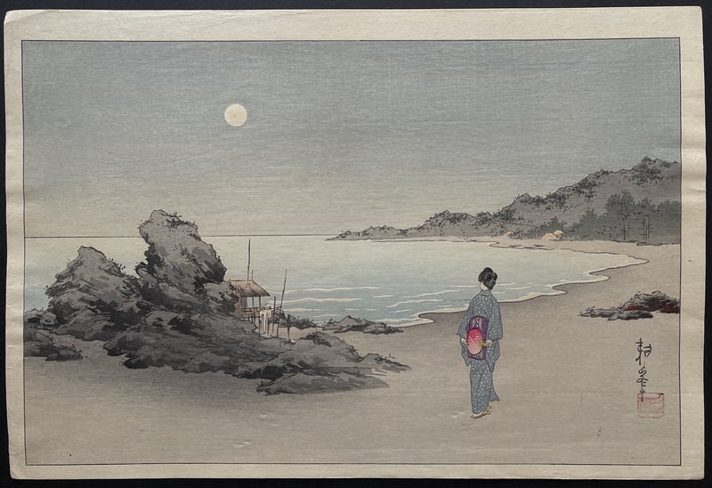Woman on a Beach by Moonlight (Light Version) by Koho Shoda