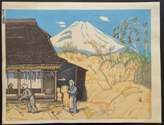 Mount Fuji and a Farmhouse