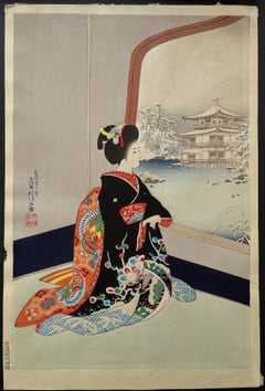 Maiko at the Golden Pavilion in Winter