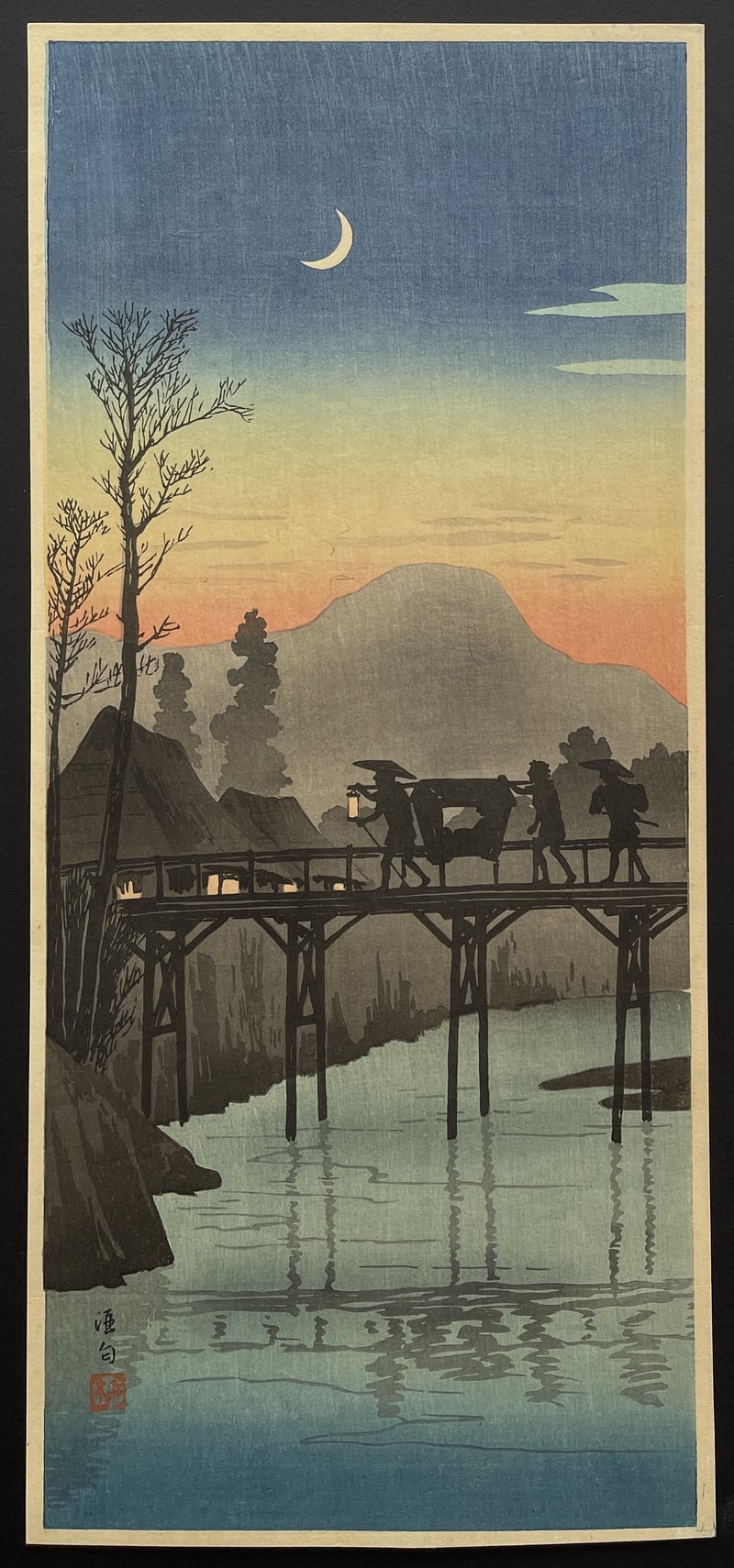 Evening Glow at Sakawa Bridge by Takahashi Shotei