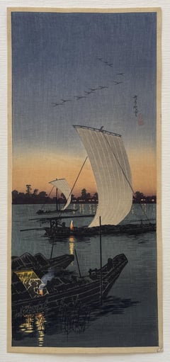 Sailboats in Sunset at Sekiyado