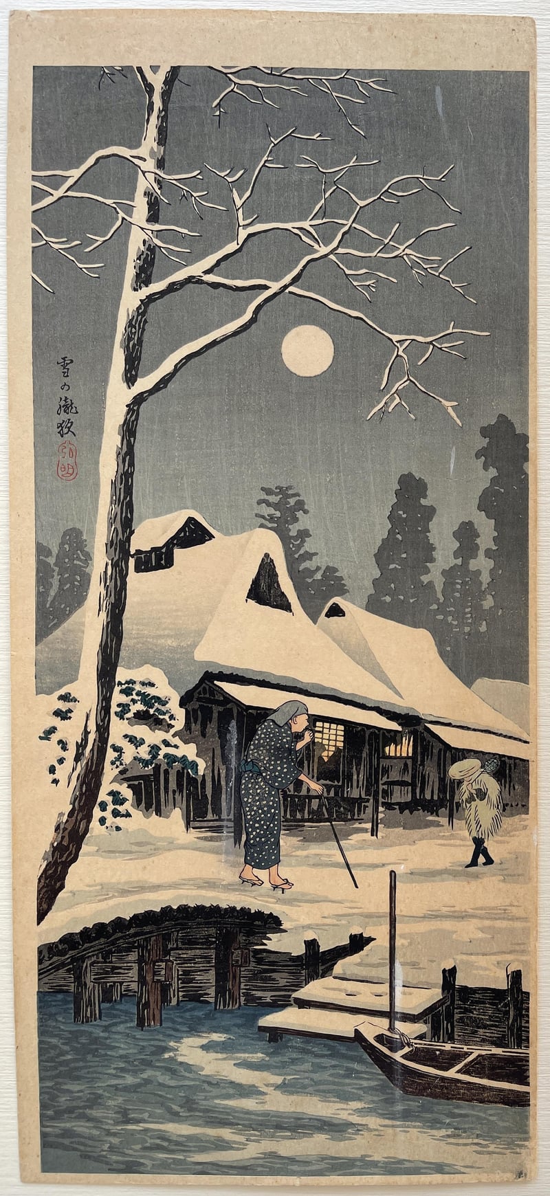 Snowy Night with a Hazy Moon by Takahashi Shotei