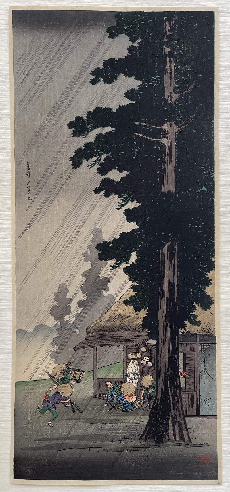 Shower at Takaido - Passengers at a loss   by Takahashi Shotei