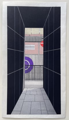 An Umbrella in the Alleyway (Signed)
