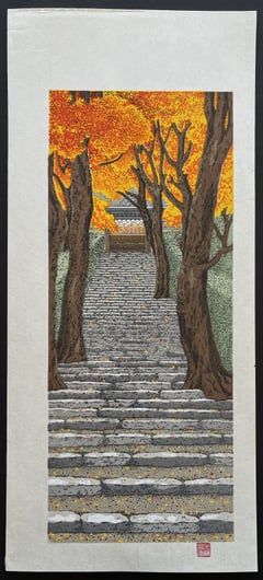 Autumn leaves, Stairway to the temple