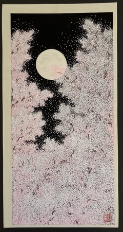 Cherry Blossom and Full Moon