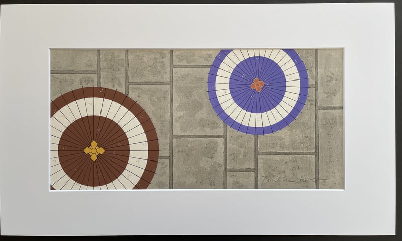 Crossing Umbrellas (Signed, Purple version) by Teruhide Kato