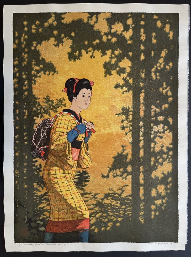 Izu Dancing Girl in Mountain by Toshi Yoshida