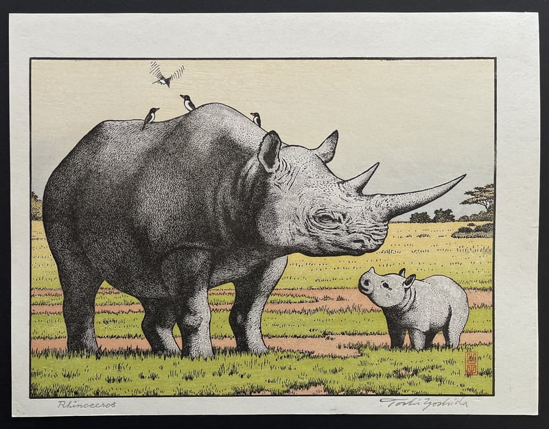 Rhinoceros by Toshi Yoshida