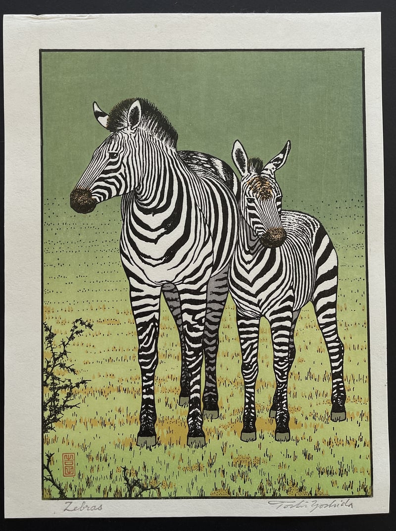 Zebras by Toshi Yoshida
