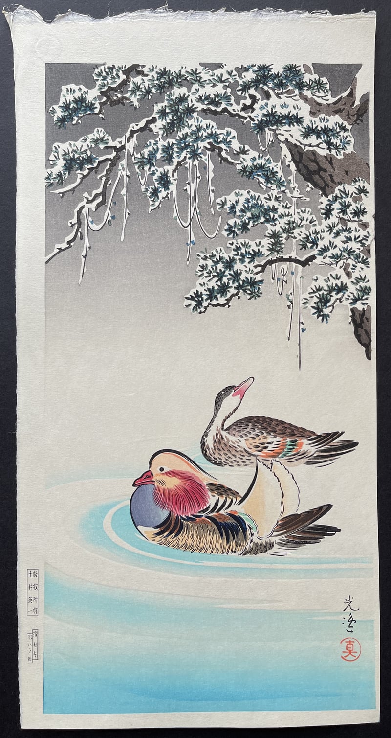 Mandarin Ducks (Seki) by Tsuchiya Koitsu