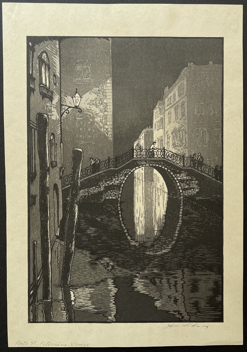 Ponte Santa Paternina, Venice by Yoshijiro Urushibara